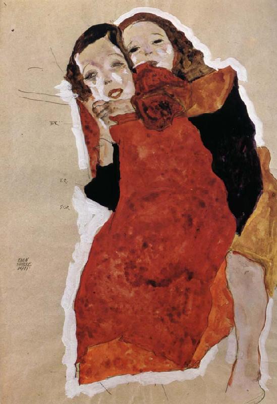 Egon Schiele Two Girls oil painting picture